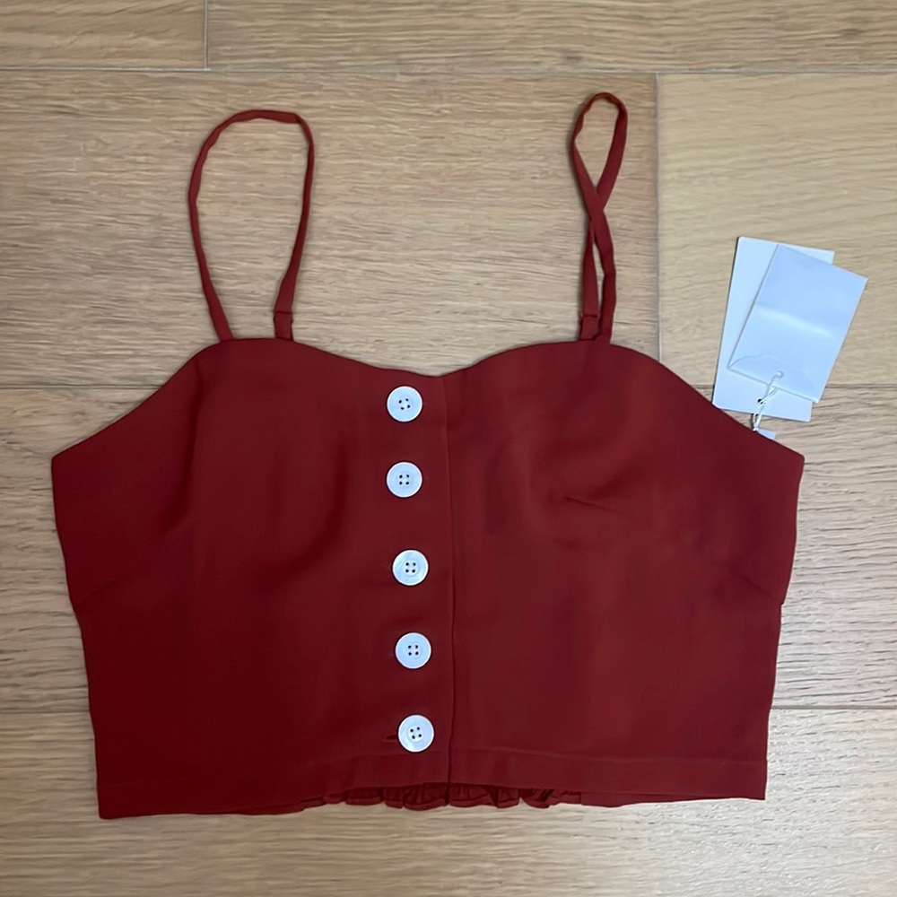 Petite studio maroon crop top